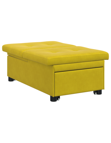 Divano letto Giallo 194 x 67 x 82 cm Velluto