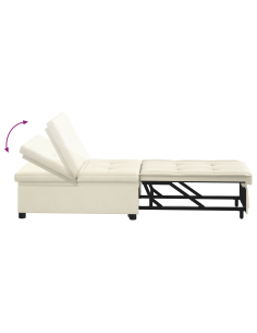 Divano letto Crema 194 x 67 x 82 cm Velluto 2