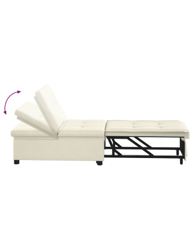 Divano letto Crema 194 x 67 x 82 cm Velluto
