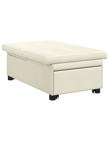 Divano letto Crema 194 x 67 x 82 cm Velluto