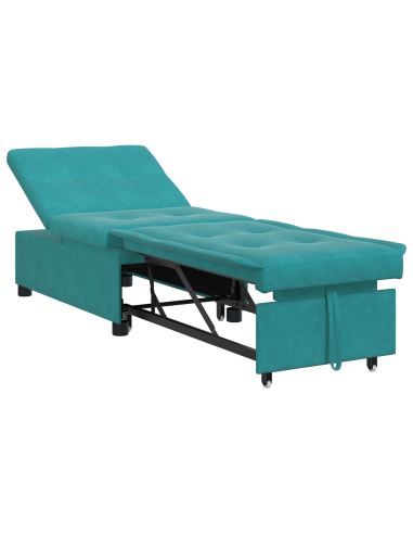 Divano letto Turchese 194 x 67 x 82 cm Velluto