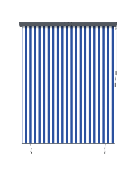 Tenda a rullo Blu e Bianco 200 x 250 cm Tessuto e Alluminio