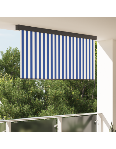 Tenda a rullo Blu e Bianco 200 x 250 cm Tessuto e Alluminio