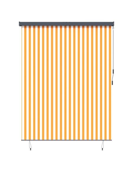 Tenda a Rullo Esterna Arancione e bianco 200 x 250 cm Tessuto