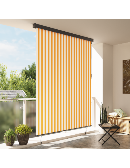 Tenda a Rullo Esterna Arancione e bianco 200 x 250 cm Tessuto