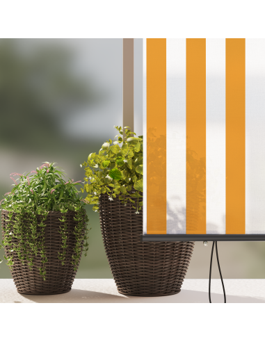 Tenda a rullo con tende Rigato Bianco e Arancione 200 x 250 cm
