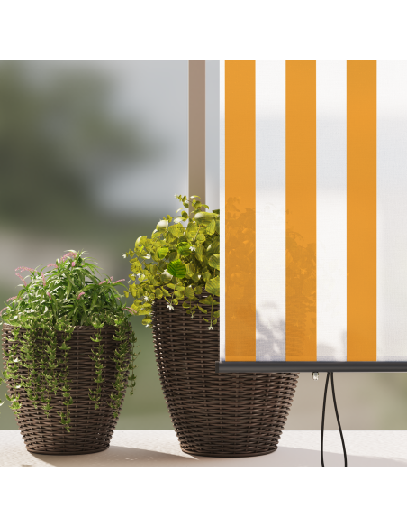 Tenda a Rullo Esterna Arancione e bianco 200 x 250 cm Tessuto