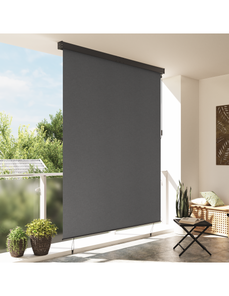 Tenda a Rullo Esterna Rigato Regolabile Antracite 200 x 250 cm Tessuto
