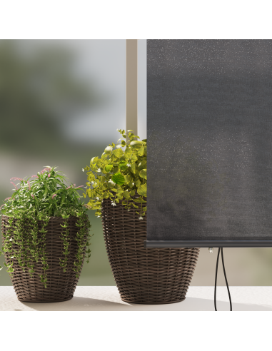 Tenda a rullo Rigato Antracite 200 x 250 cm Tessuto e Alluminio