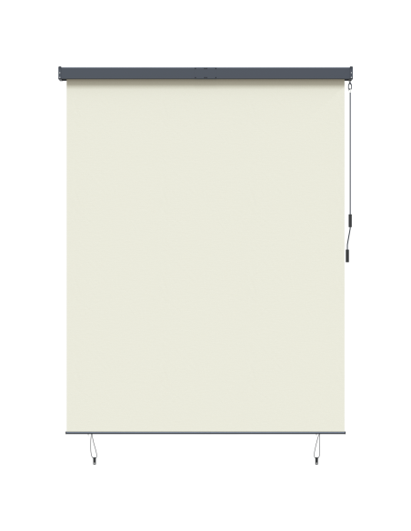 Tenda a Rullo Esterna Rigato Regolabile Crema 200 x 250 cm Tessuto