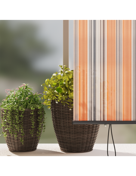 Tenda a rullo Giallo e Blu 200 x 250 cm Tessuto e Alluminio