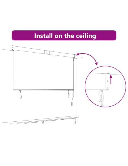 Tenda a rullo con tende Rigato Bianco e Arancione 200 x 250 cm