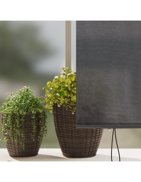 Tenda a rullo Rigato Antracite 200 x 250 cm Tessuto e Alluminio