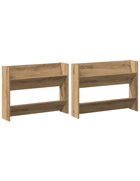 Armadi per scarpe da muro 2 pcs rovere artigianale
