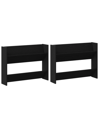 Mobile per scarpe 2 pcs Rovere Nero 85 x 18 x 90 cm