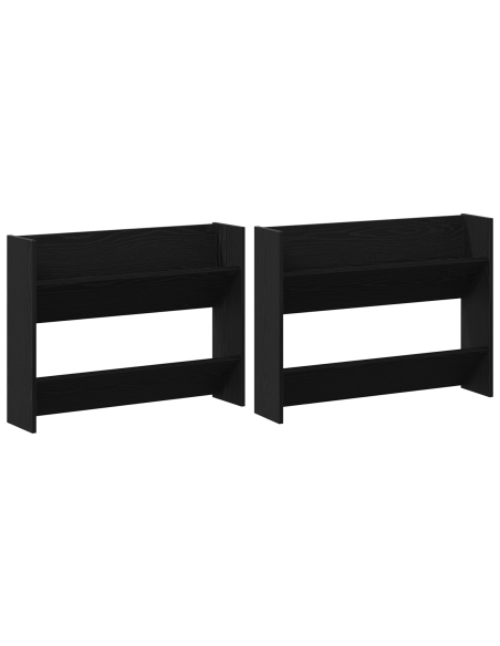 Mobile per scarpe 2 pcs Rovere Nero 85 x 18 x 90 cm