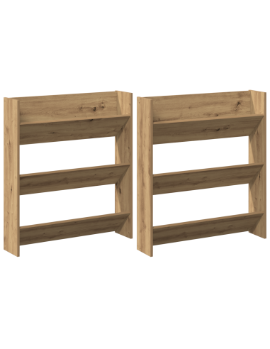 Mobile per scarpe 2 pcs Rovere artigianale 85 x 18 x 90 cm
