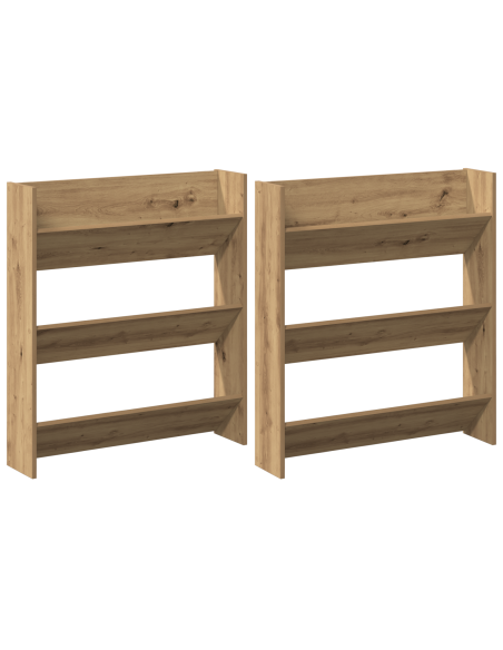 Armadi per scarpe da muro 2 pcs rovere artigianale