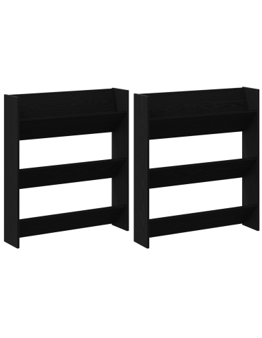 Mobile per scarpe 2 pcs Rovere Nero 85 x 18 x 90 cm