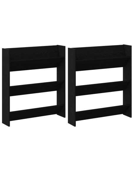 Mobile per scarpe 2 pcs Rovere Nero 85 x 18 x 90 cm