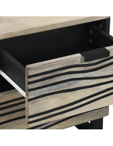 Armadio da Notte con cassetto Bianco e Nero 40 x 33 x 46 cm