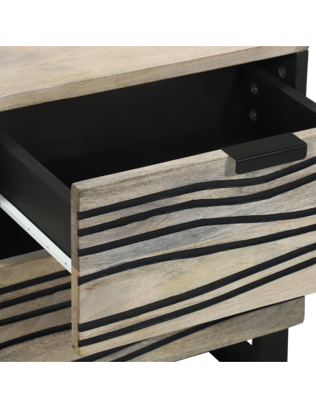 Comodini con cassetto Bianco e nero 40 x 33.5 x 46 cm
