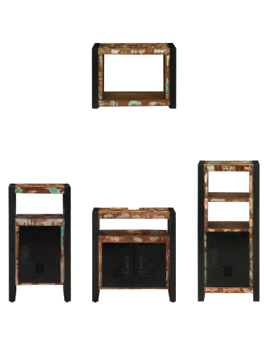 Set di mobili per il bagno 4 pcs Legno Recuperato Massello