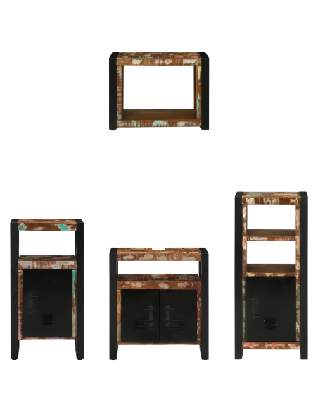 Set di mobili per il bagno 4 pcs Legno Recuperato Massello