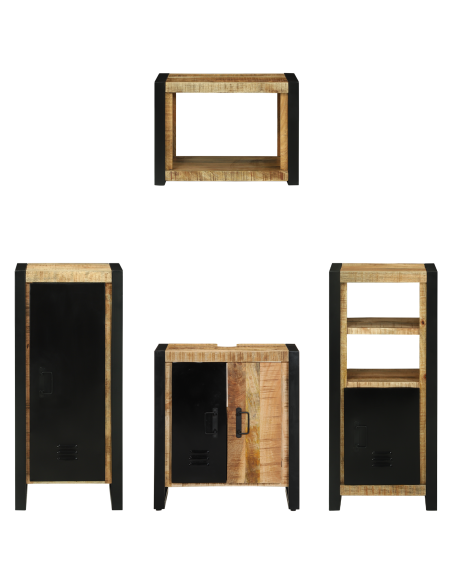 Set di mobili per il bagno 4 pcs Legno di mango massello