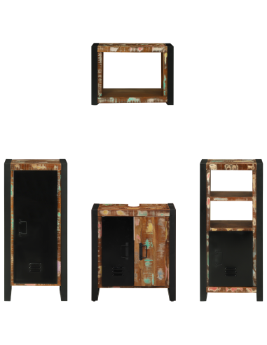 Set di mobili per il bagno 4 pcs Legno Recuperato Massello