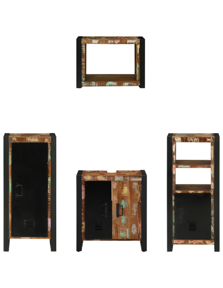 Set di mobili per il bagno 4 pcs Legno Recuperato Massello