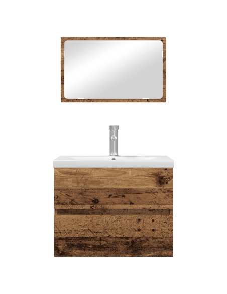 Set di mobili per il bagno con cassetto 3 pcs Legno vecchio