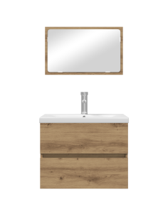 Set di mobili per il bagno 3 pcs Rovere Nero Legno multistrato 2