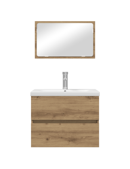 Set di mobili per il bagno 3 pcs Rovere Nero Legno multistrato