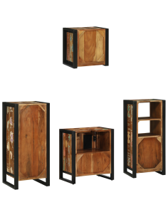 Set di mobili per il bagno 4 pcs Legno Recuperato Massello
