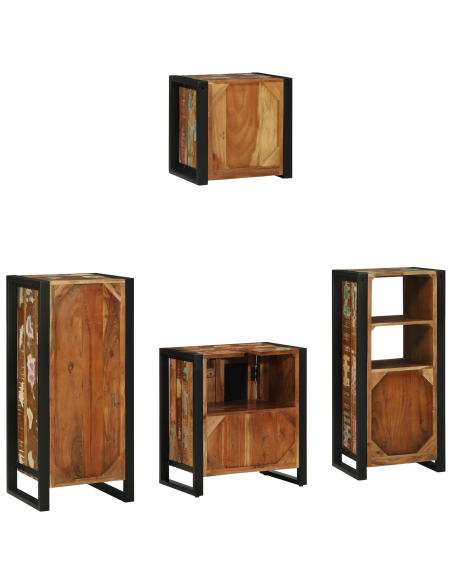 Set di mobili per il bagno 4 pcs Legno massello riciclato