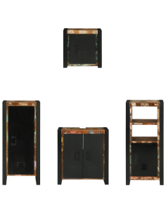 Set di mobili per il bagno 4 pcs Legno Recuperato Massello