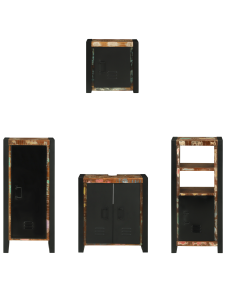 Set di mobili per il bagno 4 pcs Legno Recuperato Massello