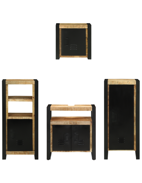 Set di mobili per il bagno 4 pcs Legno di mango massello