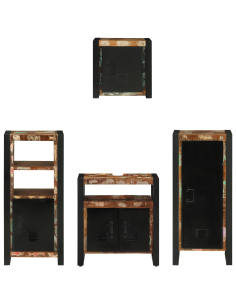Set di mobili per il bagno 4 pcs Legno Recuperato Massello