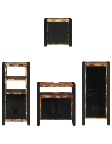 Set di mobili per il bagno 4 pcs Legno Recuperato Massello