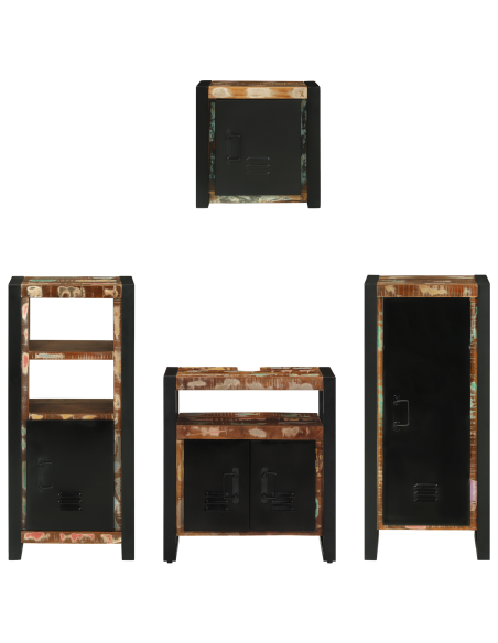 Set di mobili per il bagno 4 pcs Legno massello riciclato
