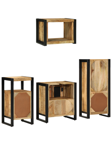 Set di mobili per il bagno 4 pcs Legno di mango massello