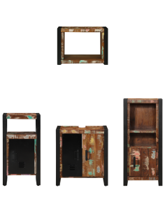 Set di mobili per il bagno 4 pcs Legno Recuperato Massello