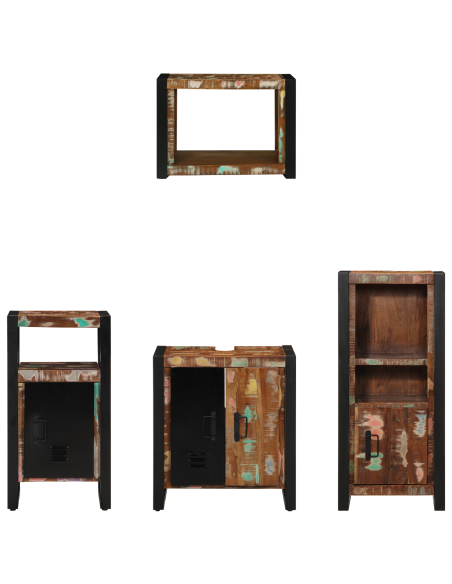 Set di mobili per il bagno 4 pcs Legno Recuperato Massello