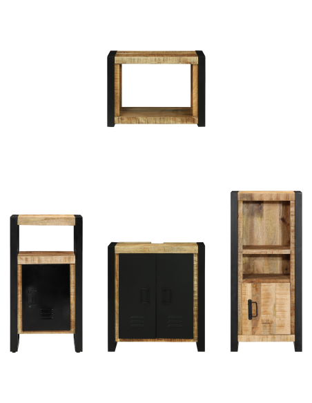 Set di mobili per il bagno 4 pcs Legno di mango massello