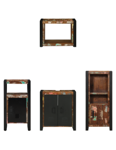 Set di mobili per il bagno 4 pcs Legno Recuperato Massello