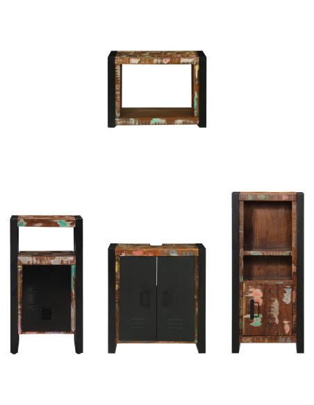 Set di mobili per il bagno 4 pcs Legno Recuperato Massello