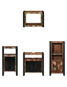 Set di mobili per il bagno 4 pcs Legno Recuperato Massello