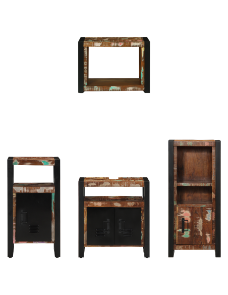 Set di mobili per il bagno 4 pcs Legno Recuperato Massello